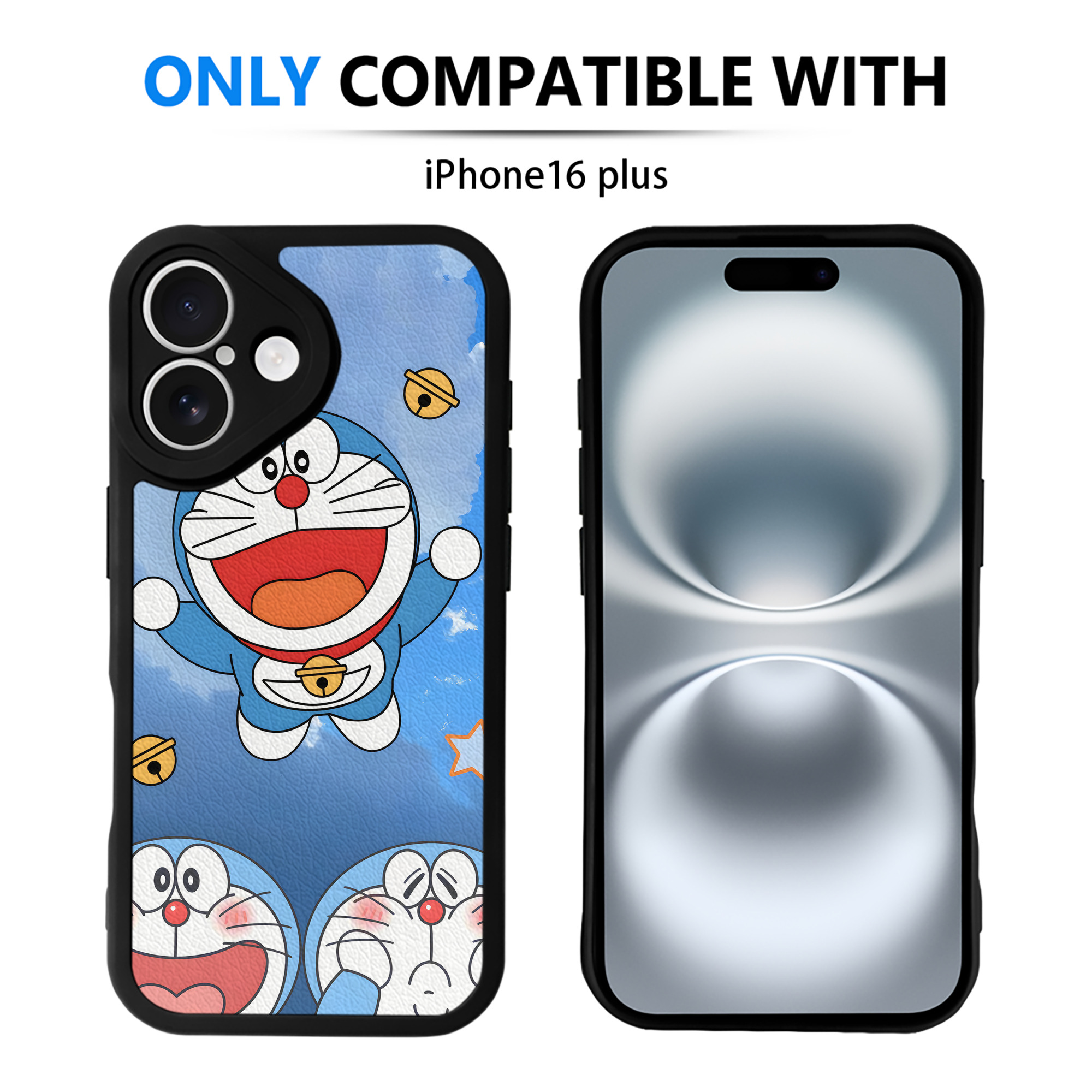 （画像用） ドラえもん Doraemon 【iPhone 16シリーズ対応】シリコンスマホケース（レザー調） 材質：シリコン